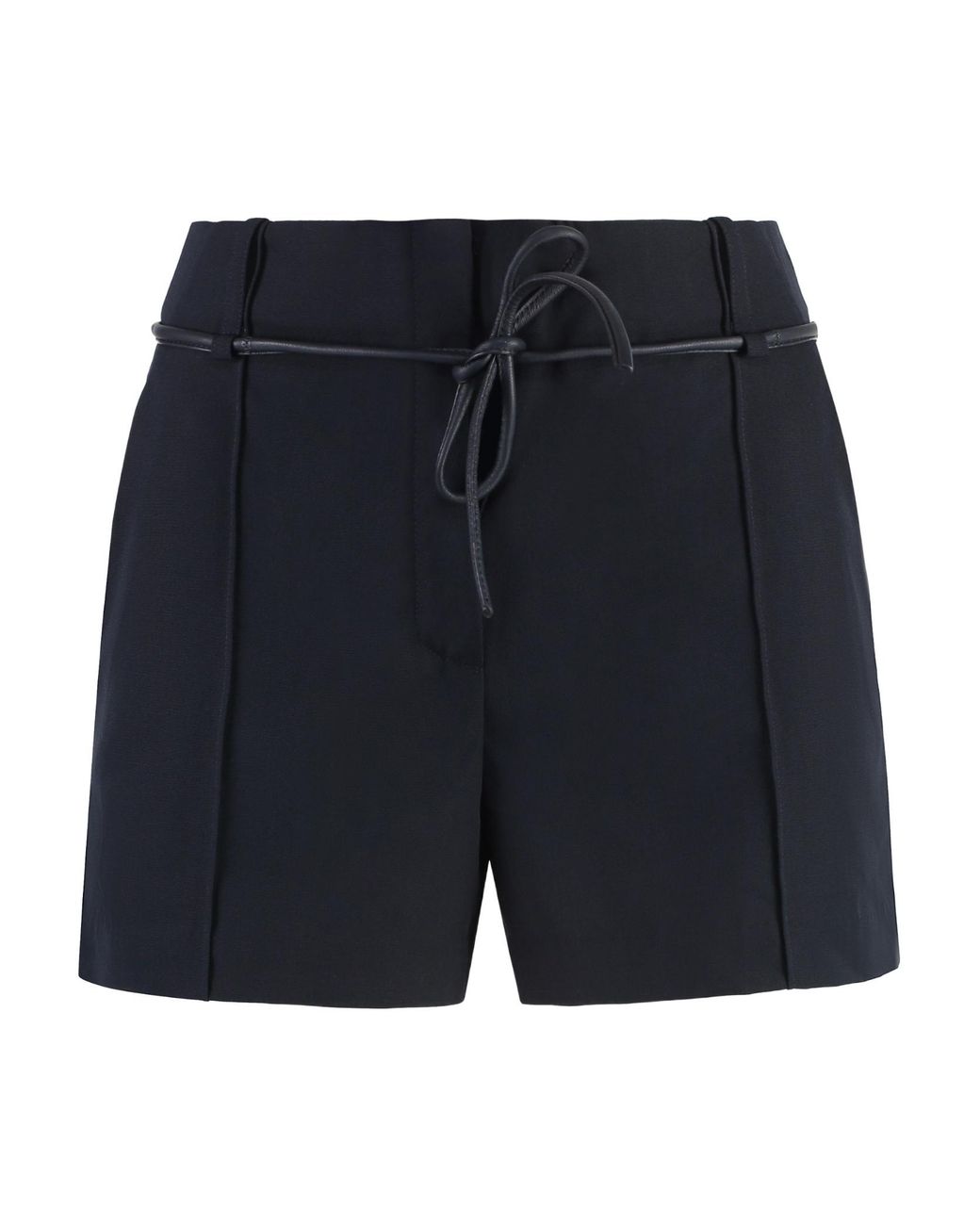 Yves Salomon Blue High-Waist Belted Shorts