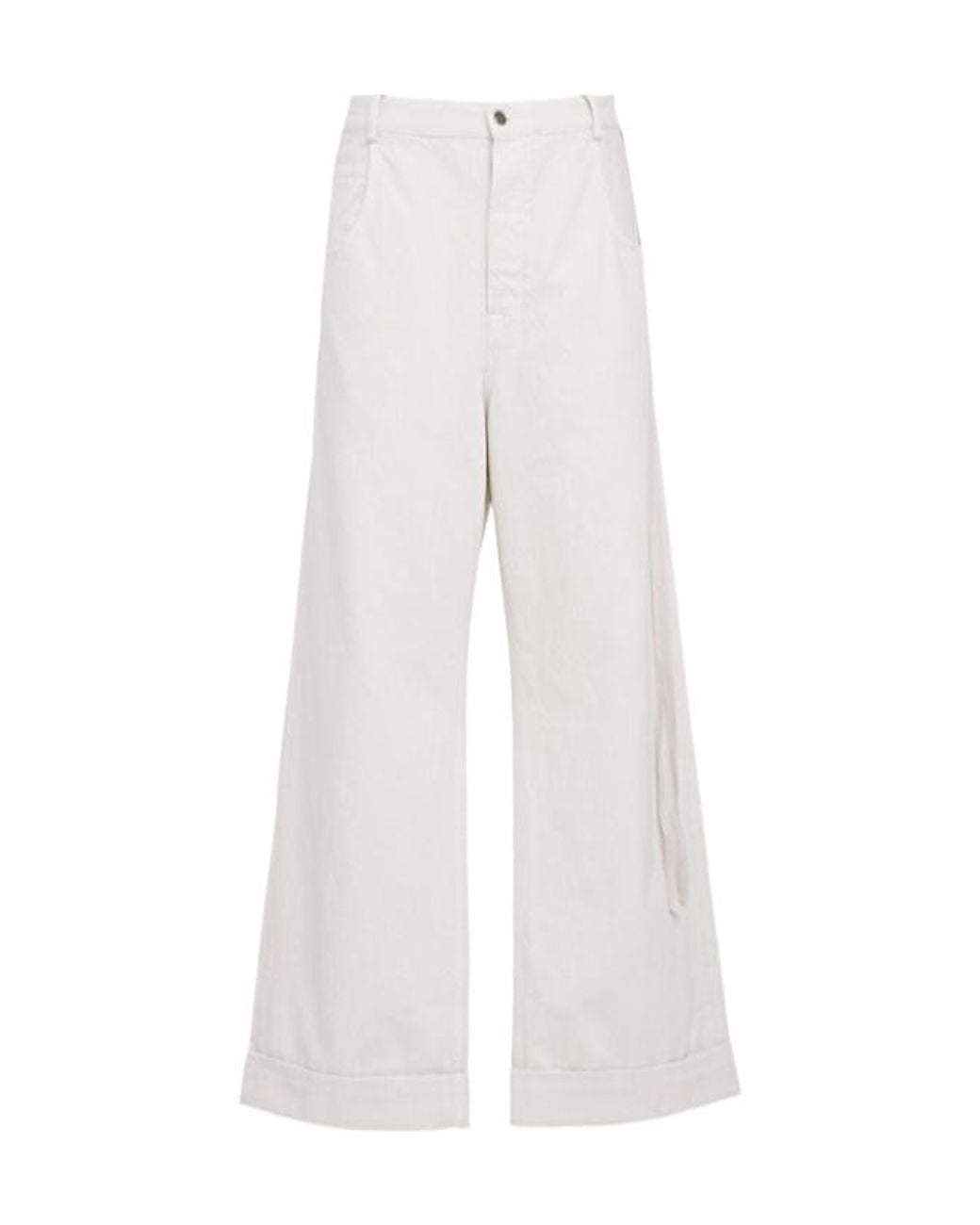 Ann Demeulemeester White Michael 5-Pocket High Comfort Pants for men
