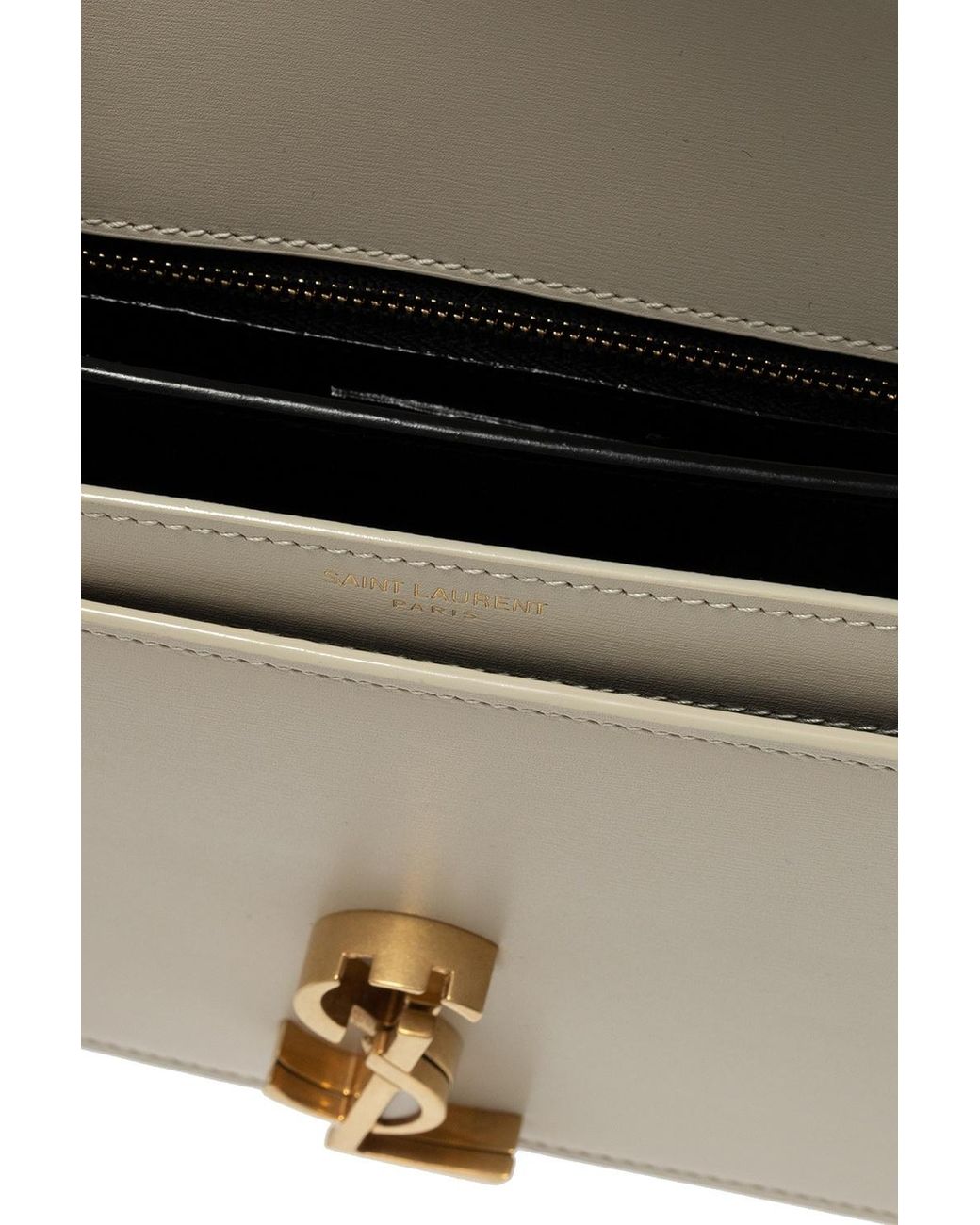 Saint Laurent Natural Cassandra Monogram Shoulder Bag