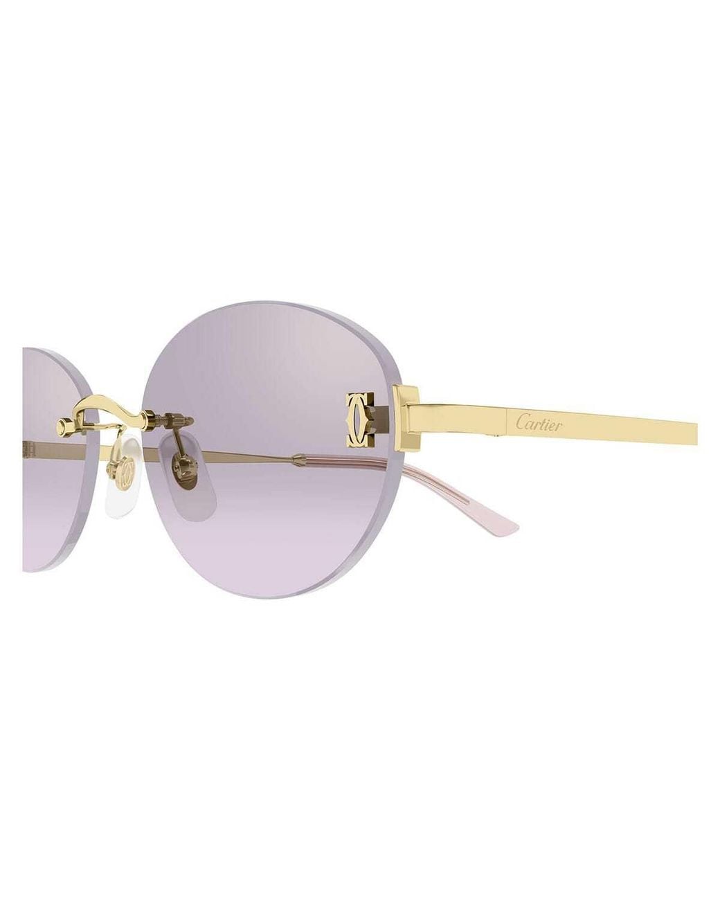 Cartier Metallic Oval Frame Sunglasses for men