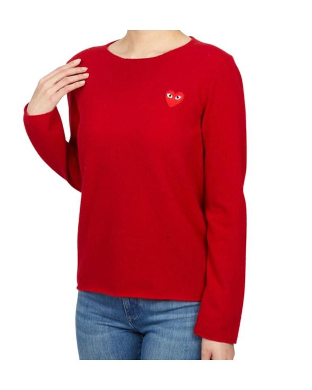 Comme des Garçons Red Long-Sleeved Sweater