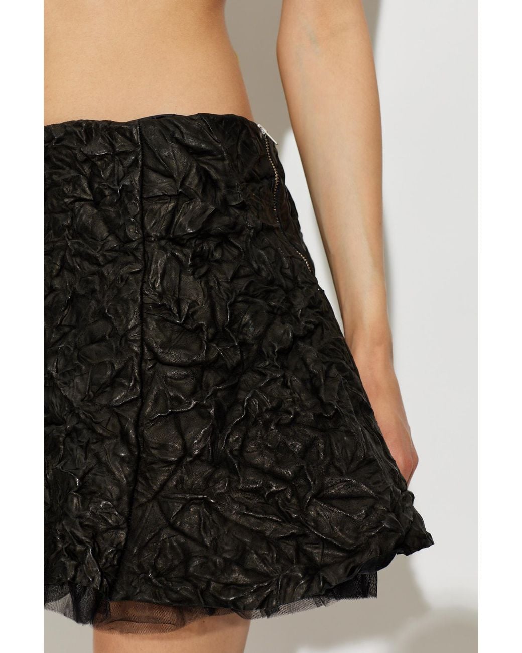 AVAVAV Black Crinkled Mini Skirt