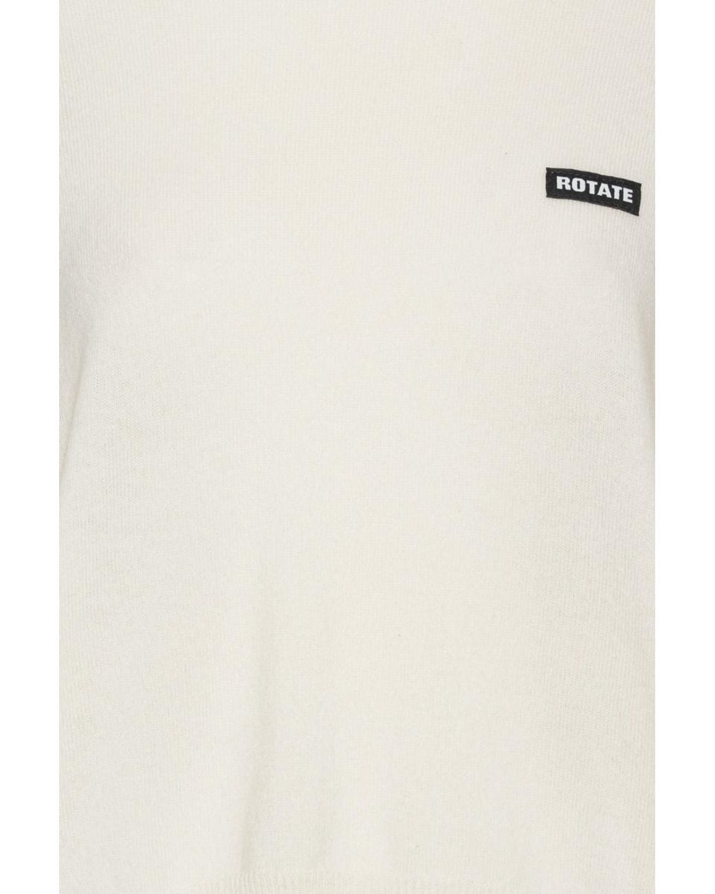ROTATE BIRGER CHRISTENSEN White Oversized Logo Knitted Sweater