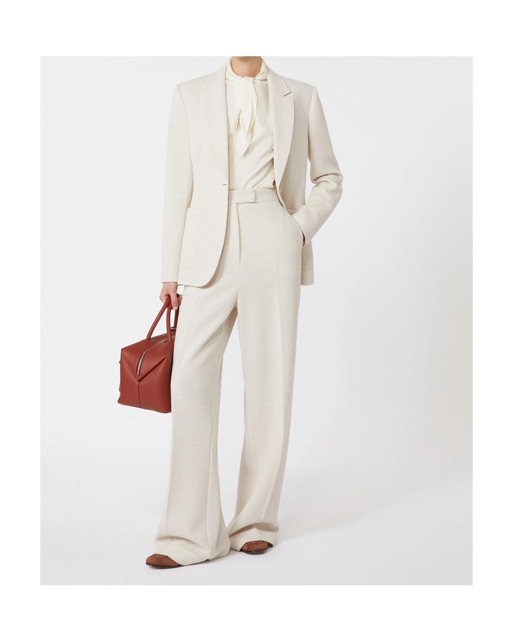 Max Mara White Utilita Single-Breasted Blazer