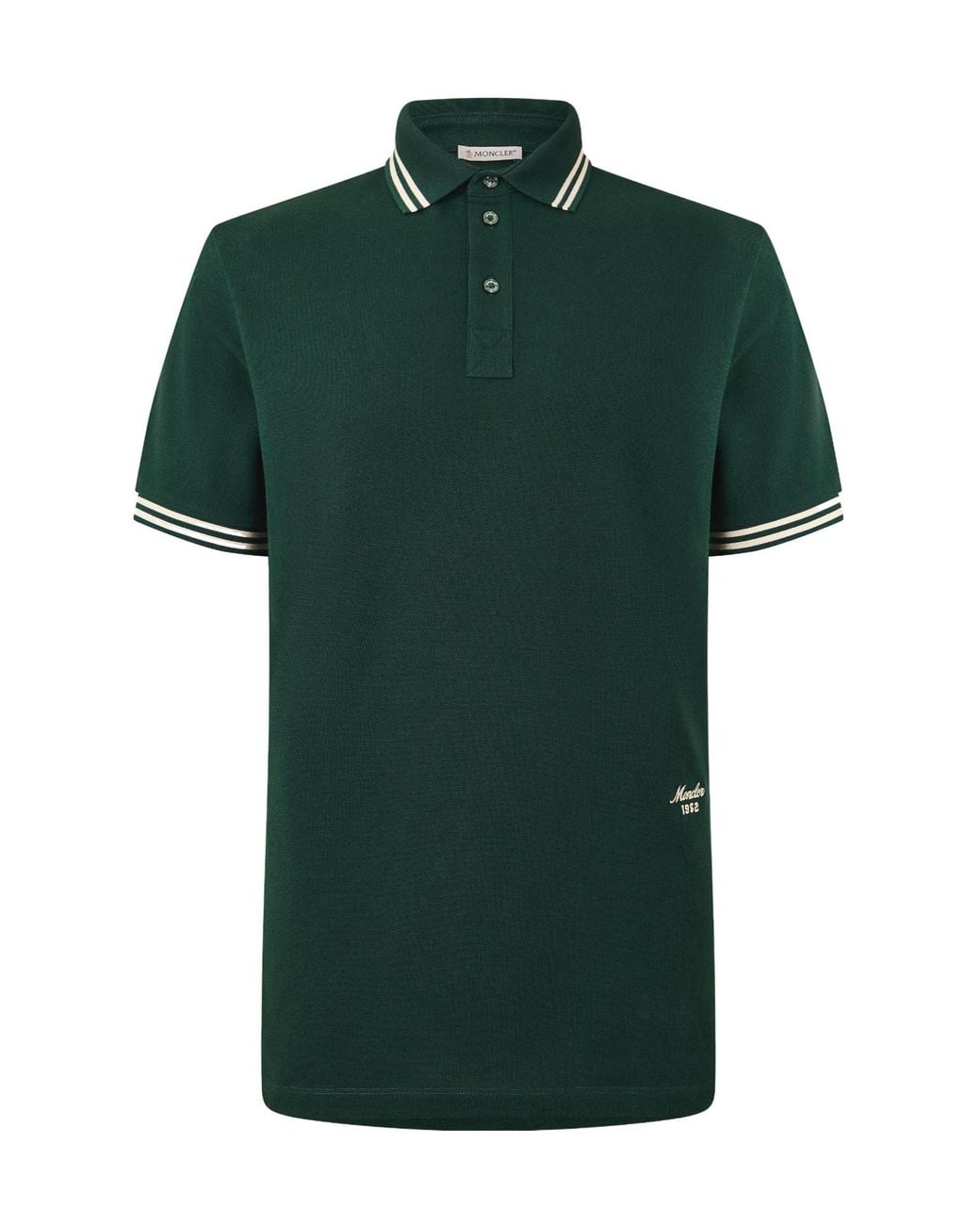 Moncler Green Shortsleeve Polo Shirt for men
