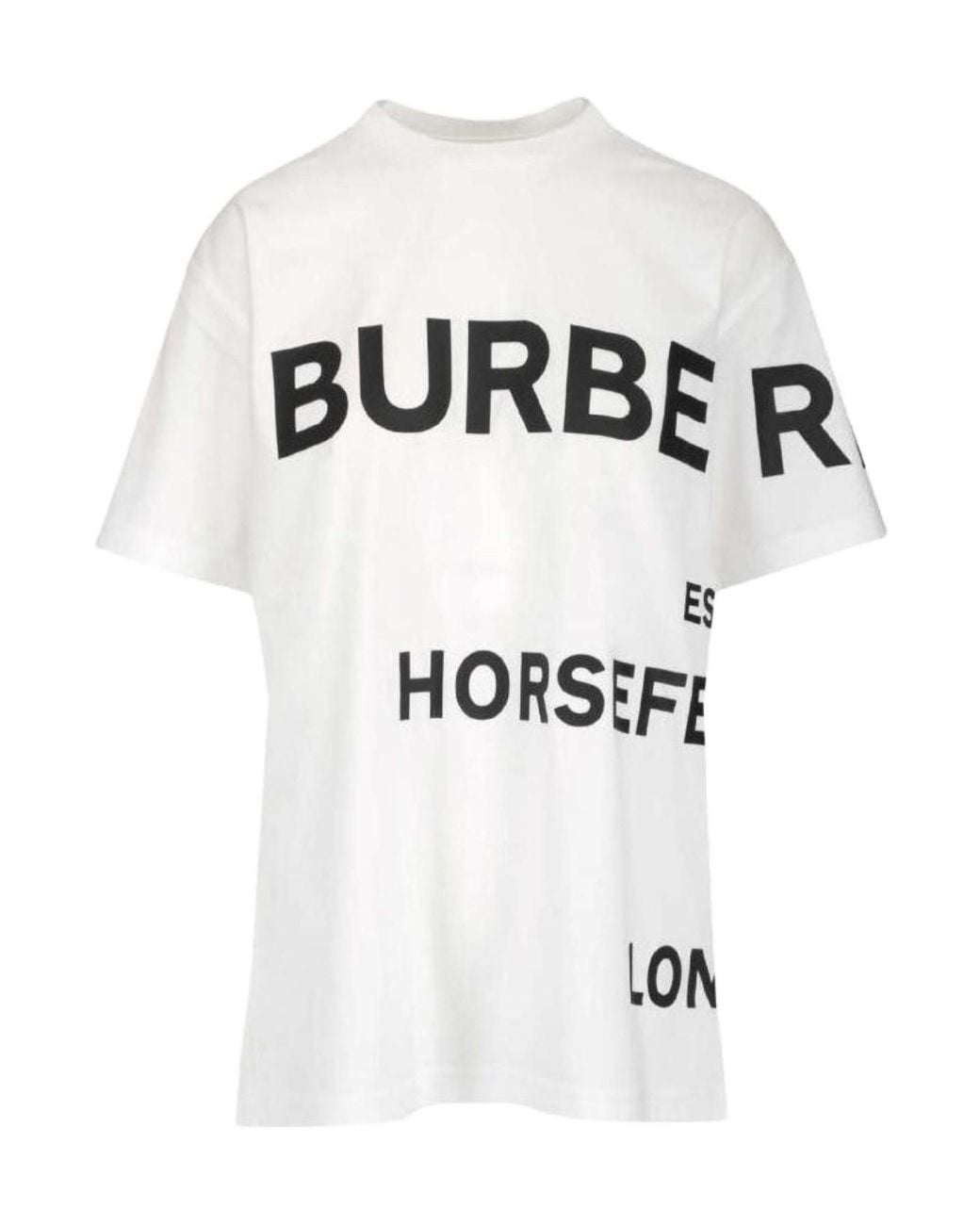 Burberry White Horseferry-Print T-Shirt for men