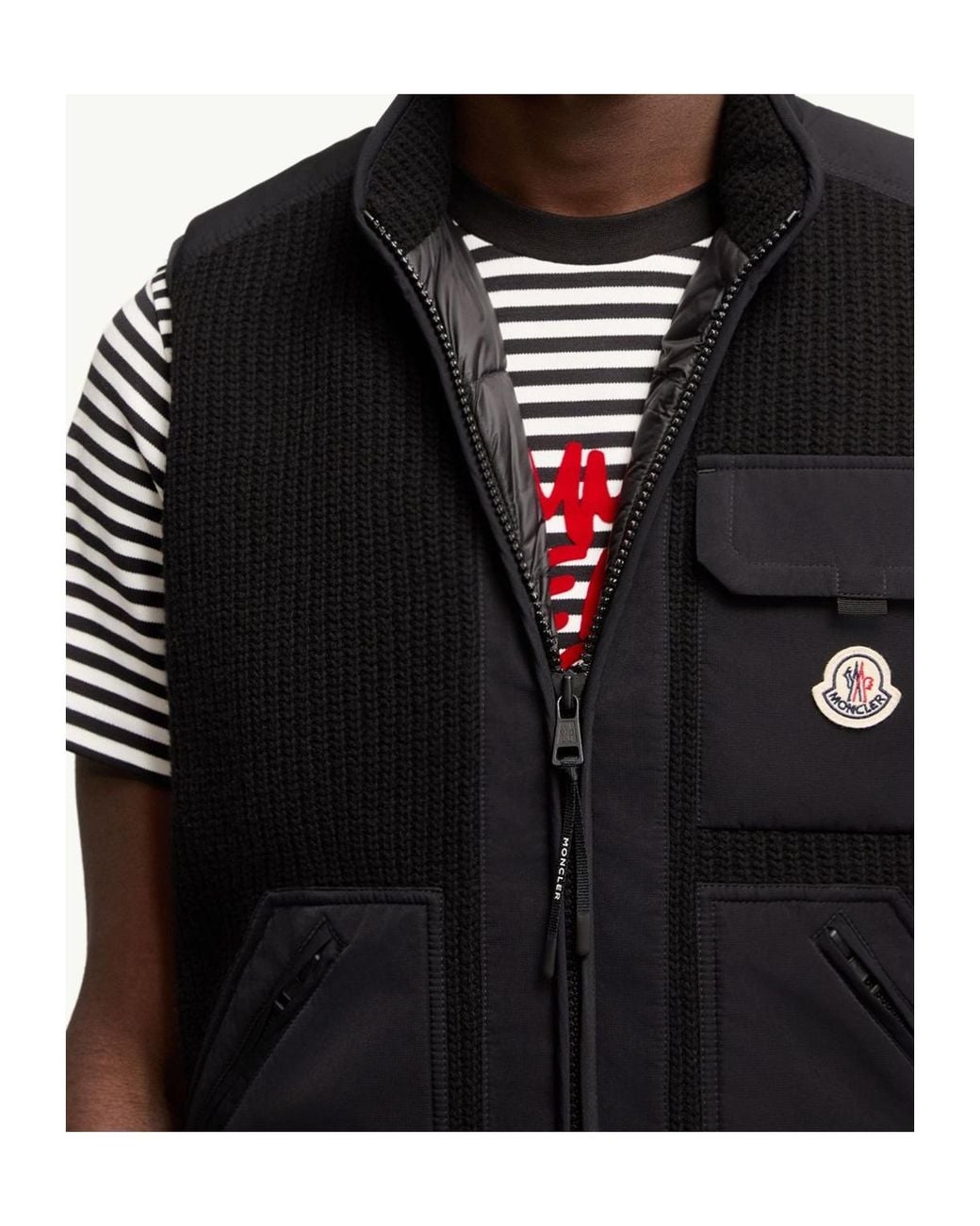 Moncler Black Lenevra Quilted Down Vest for men