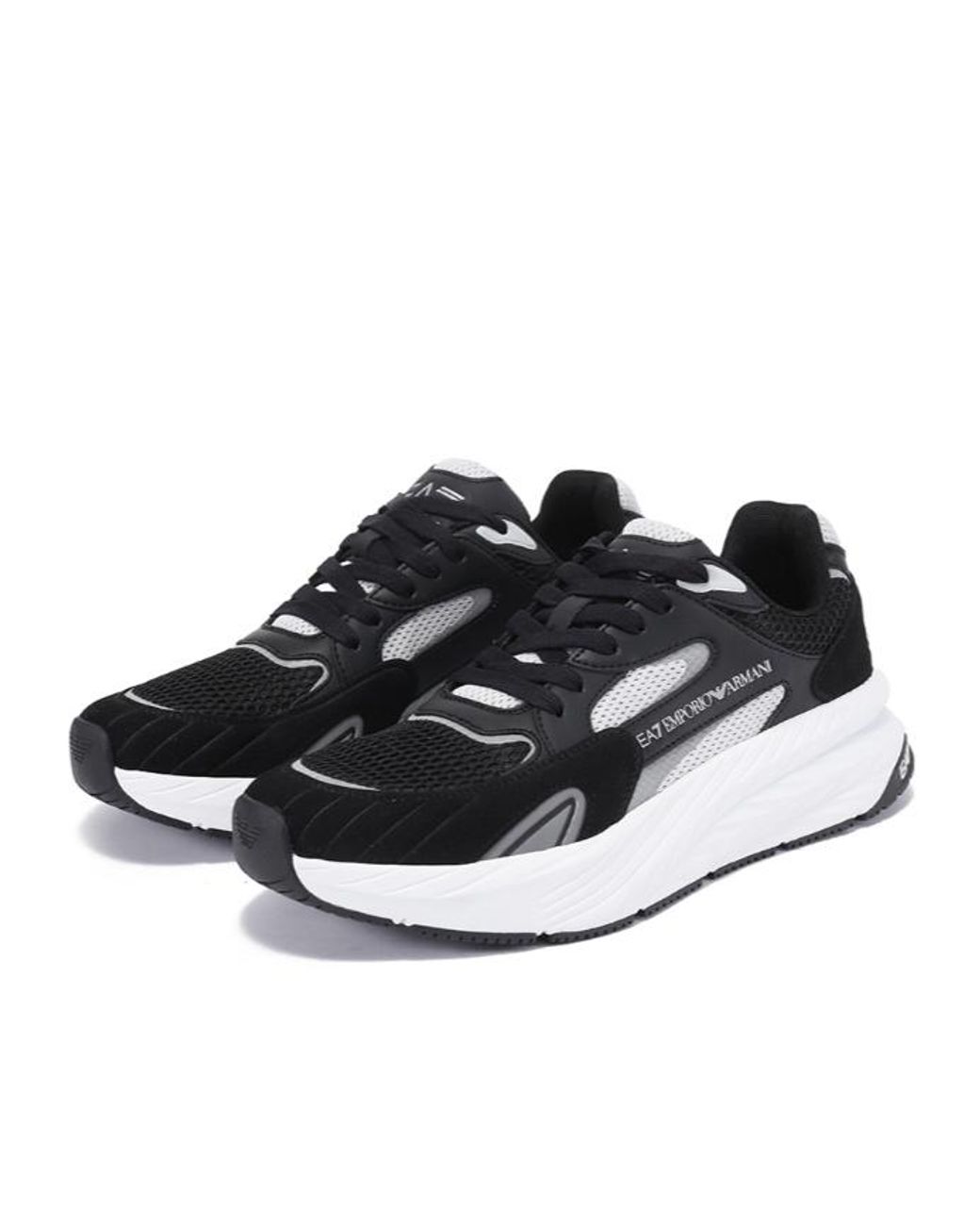 EA7 Black Mesh Casual Sneakers for men