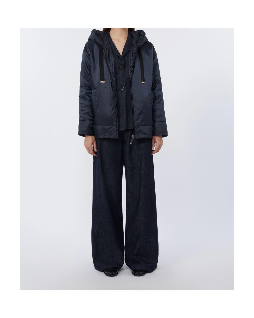 Max Mara Blue The Cube Daria Quilted Hooded Jacket