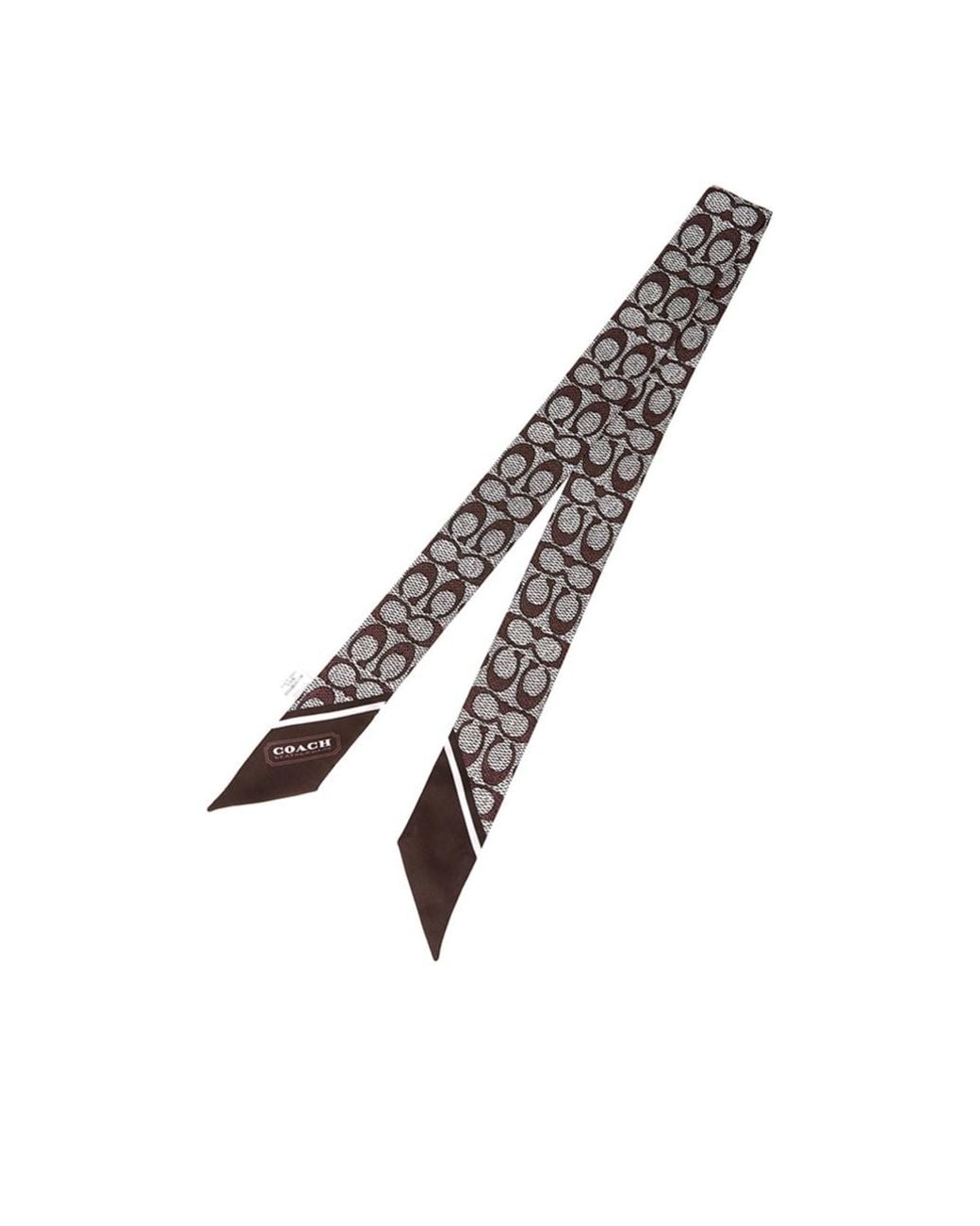 COACH White Pointed Silk Scarf
