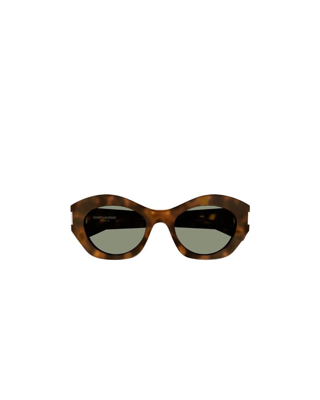 Saint Laurent White Eyewear Cat-Eye Frame Sunglasses