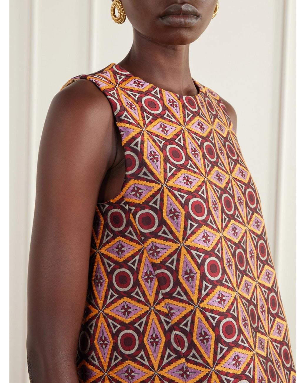 LaDoubleJ Red La Scala Jacquard-Twill Top