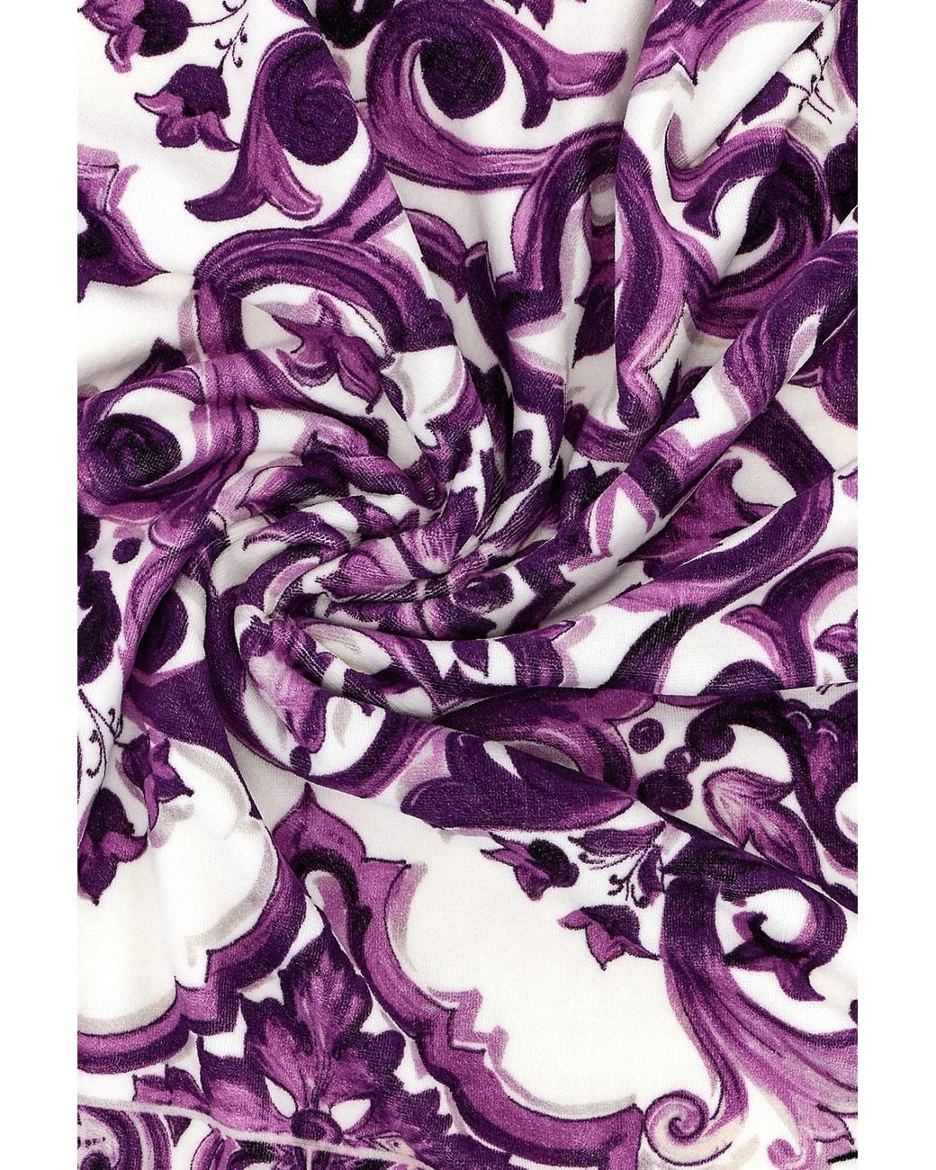 Dolce & Gabbana Purple Majolica Print Beach Towel