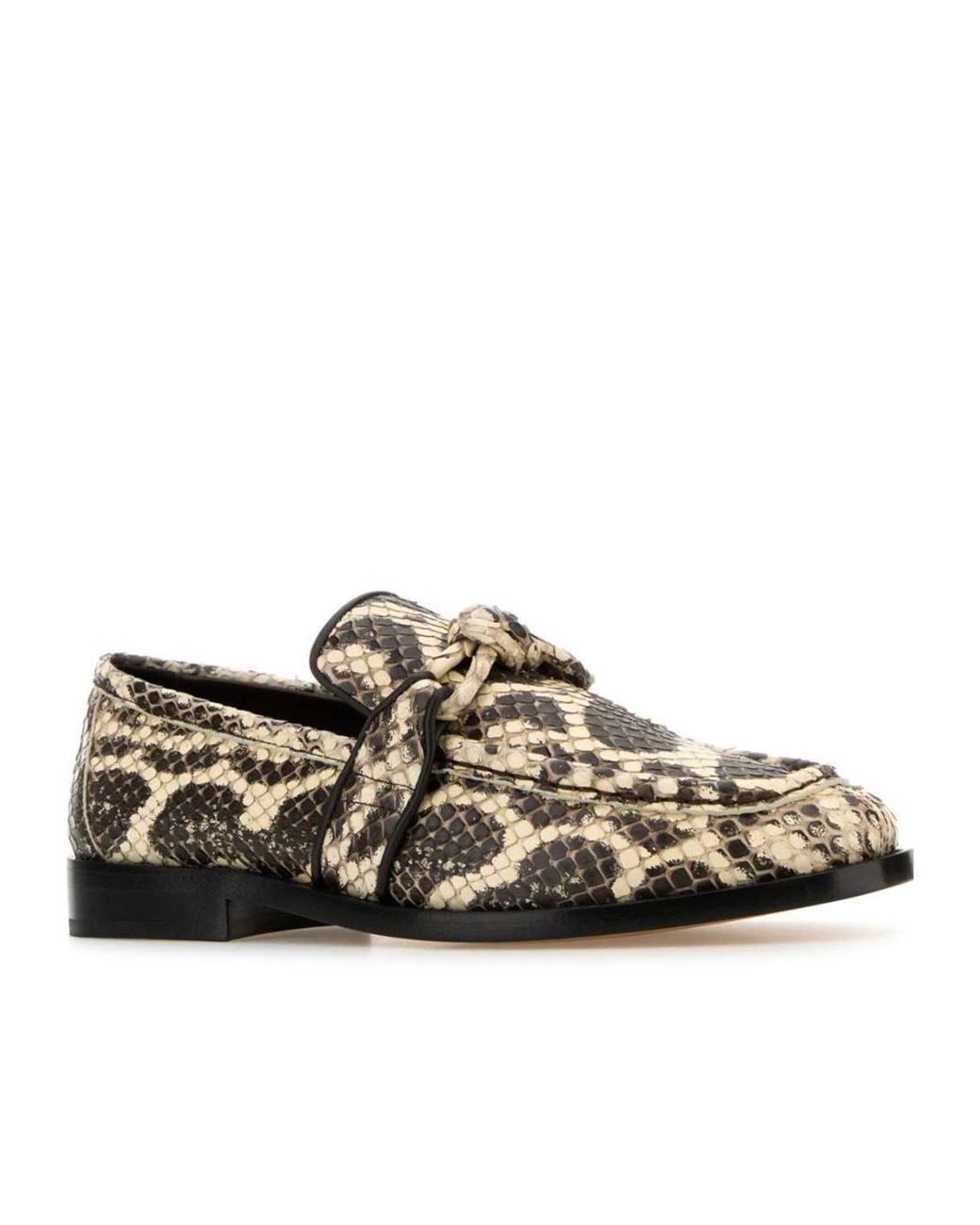 Bottega Veneta Black Embossed Astaire Loafers