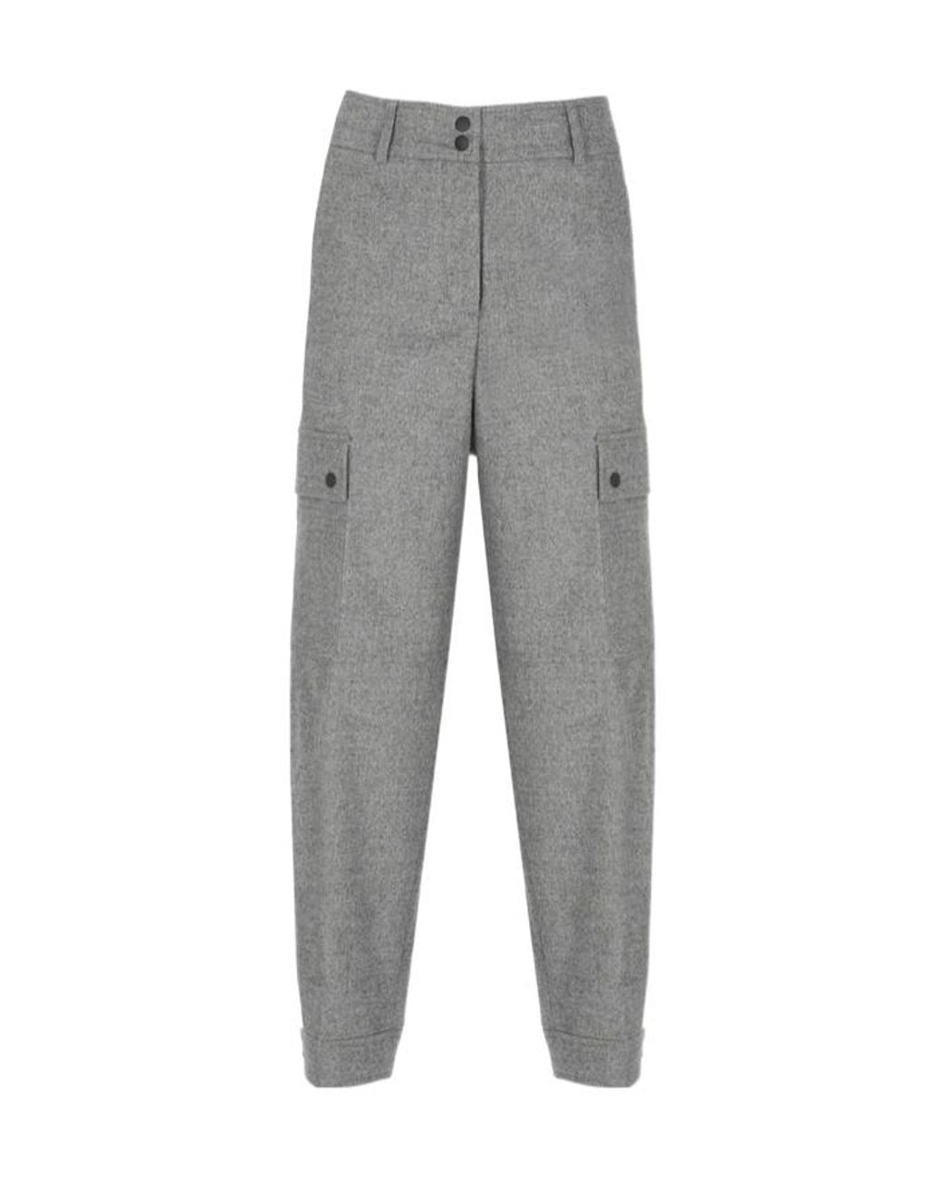 Peserico Gray Cargo Detail Pants