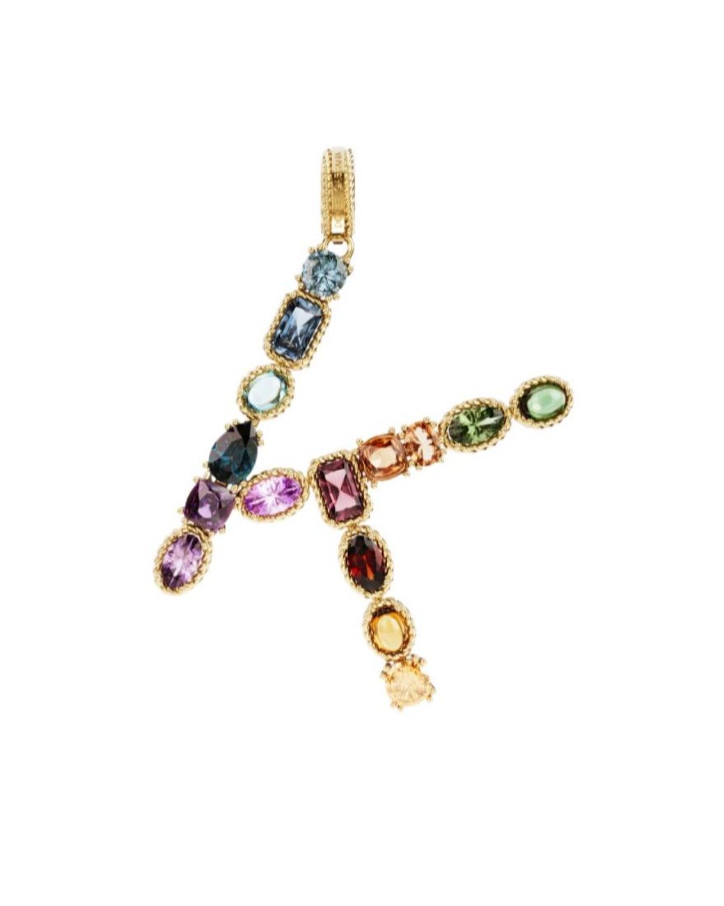 Dolce & Gabbana Metallic Alphabet K 18Kt Multi-Stone Pendant