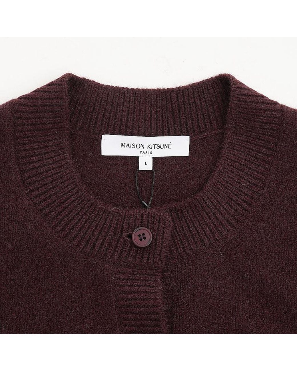 Maison Kitsuné Purple Maison Kitsuné Baby Fox Fitted Cardigan