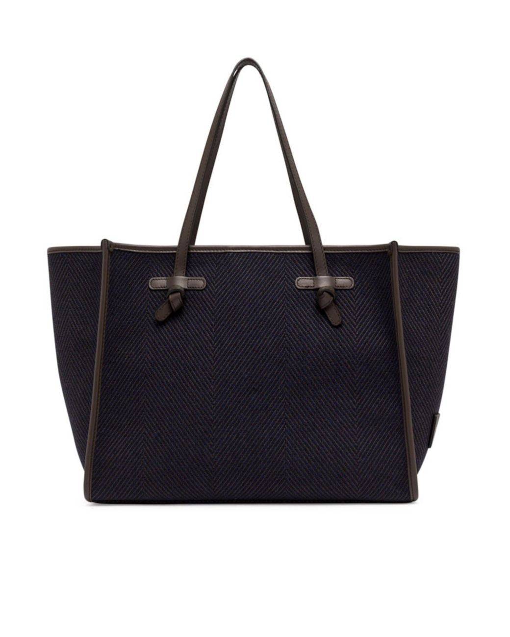 Gianni Chiarini Black Marcella Herringbone-Pattern Tote Bag