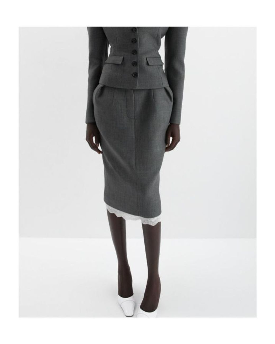 Magda Butrym Green Pleated Midi Skirt