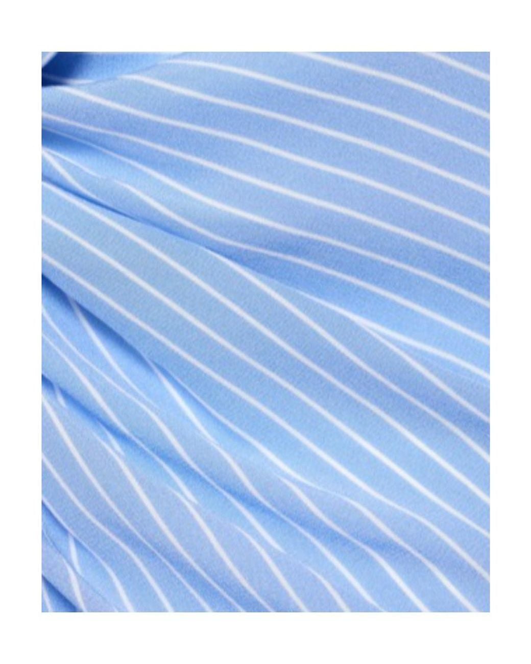 Michael Kors Blue Pleated Shirt Dress
