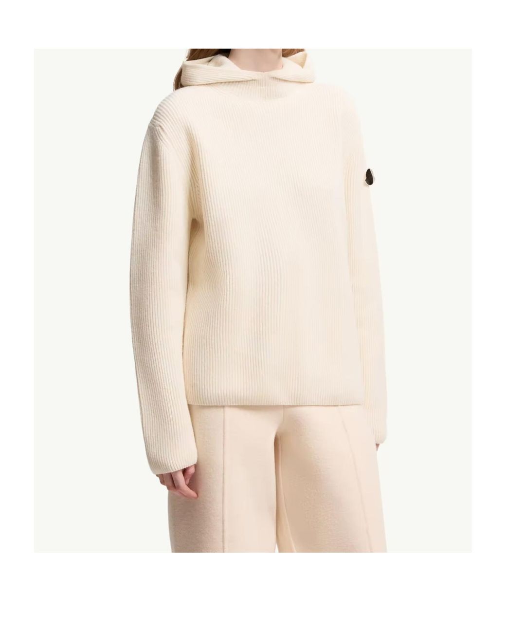 Moncler Natural Jil Sander Knitted Hoodie for men