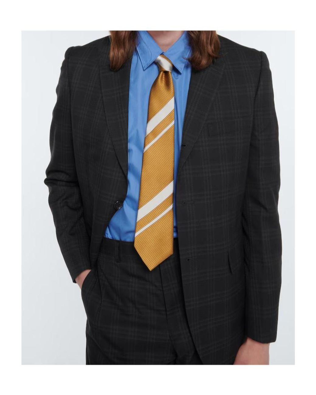 Comme des Garçons Black Plaid Suit Jacket for men