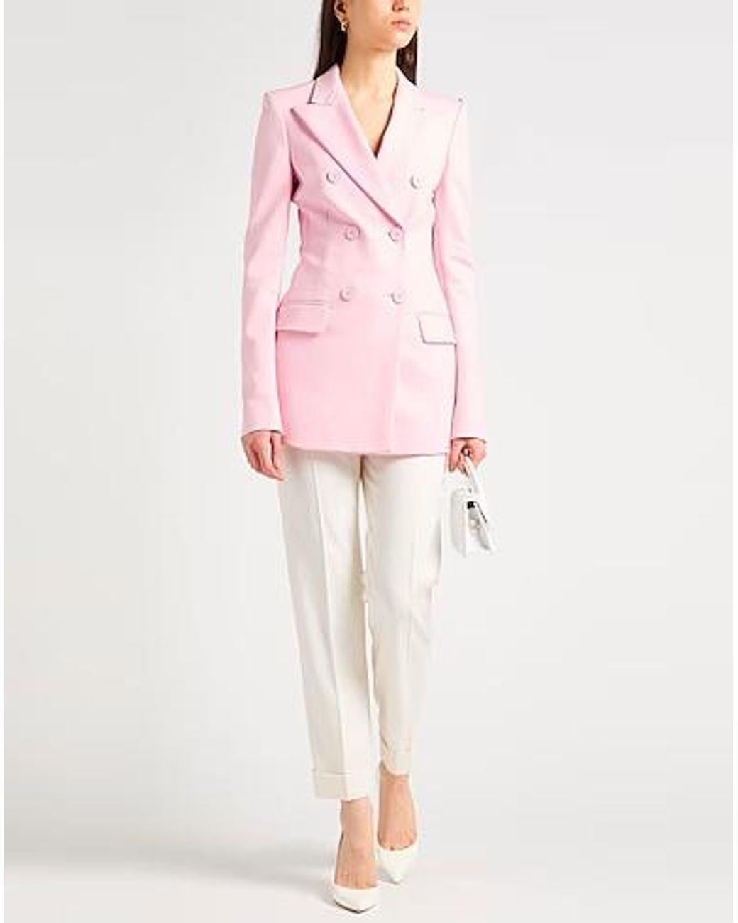 Sportmax Pink Classic Double-Breasted Blazer