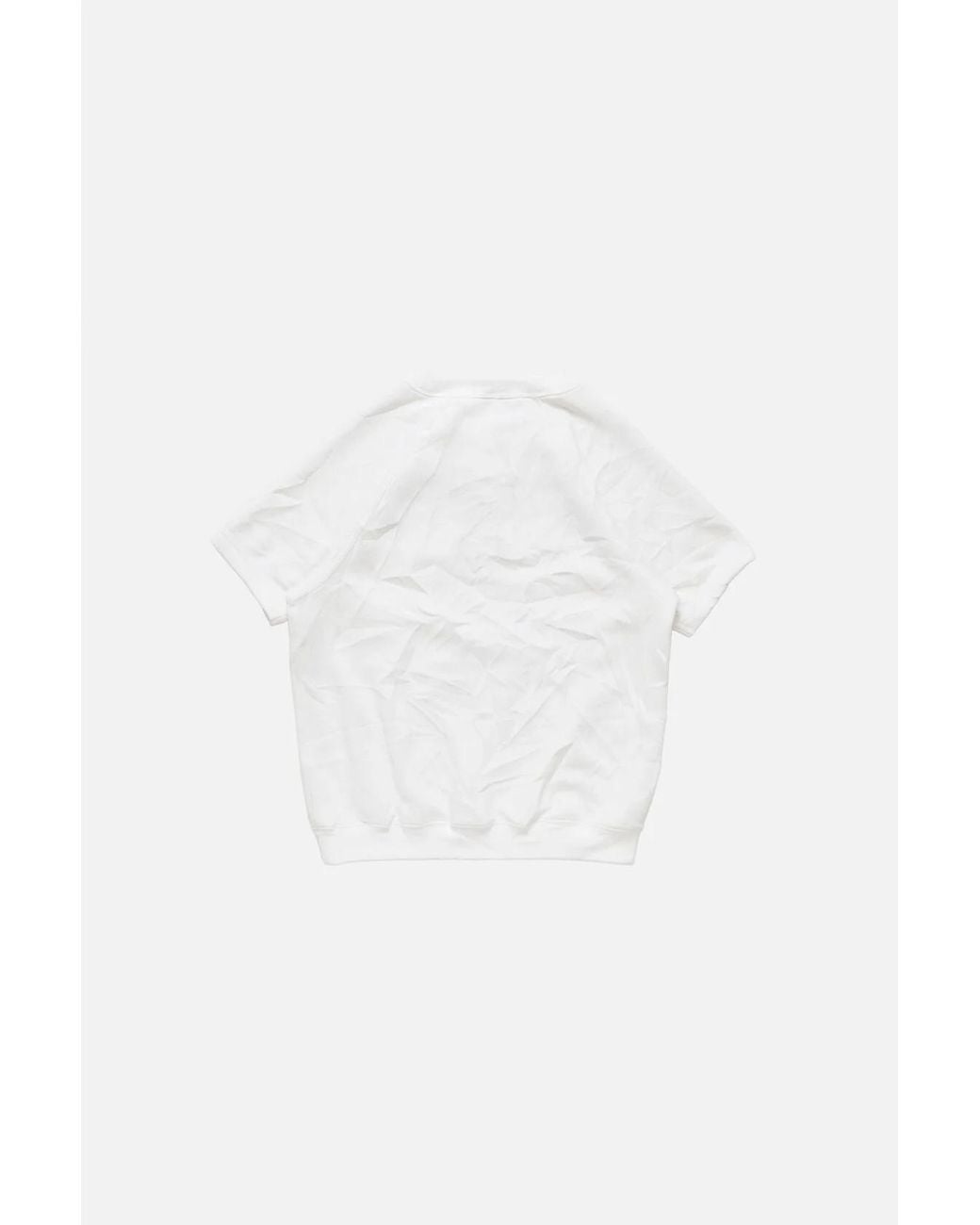 Acne White Crinkled Fleece T-Shirt for men