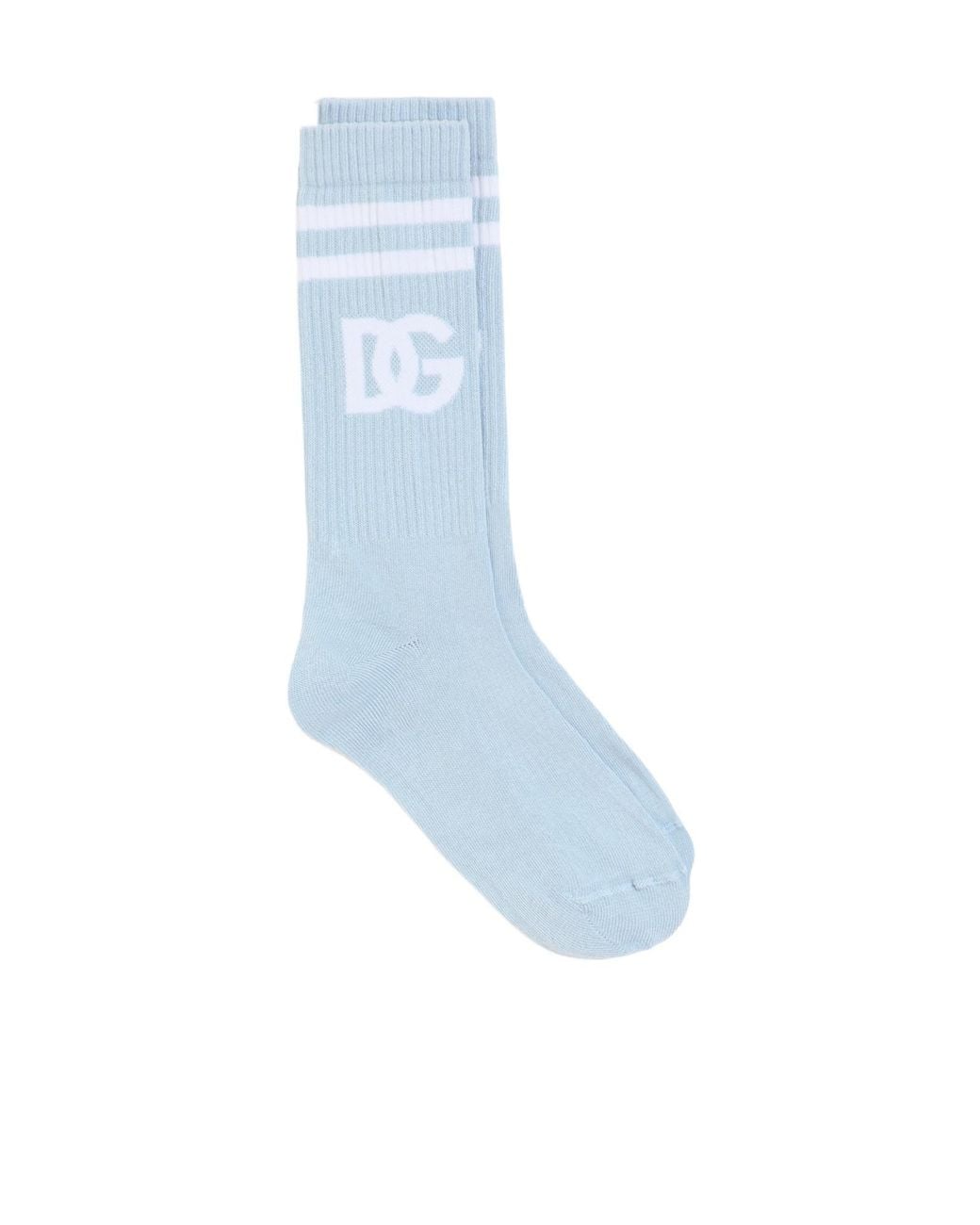 Dolce & Gabbana Blue Logo-Detail Socks for men