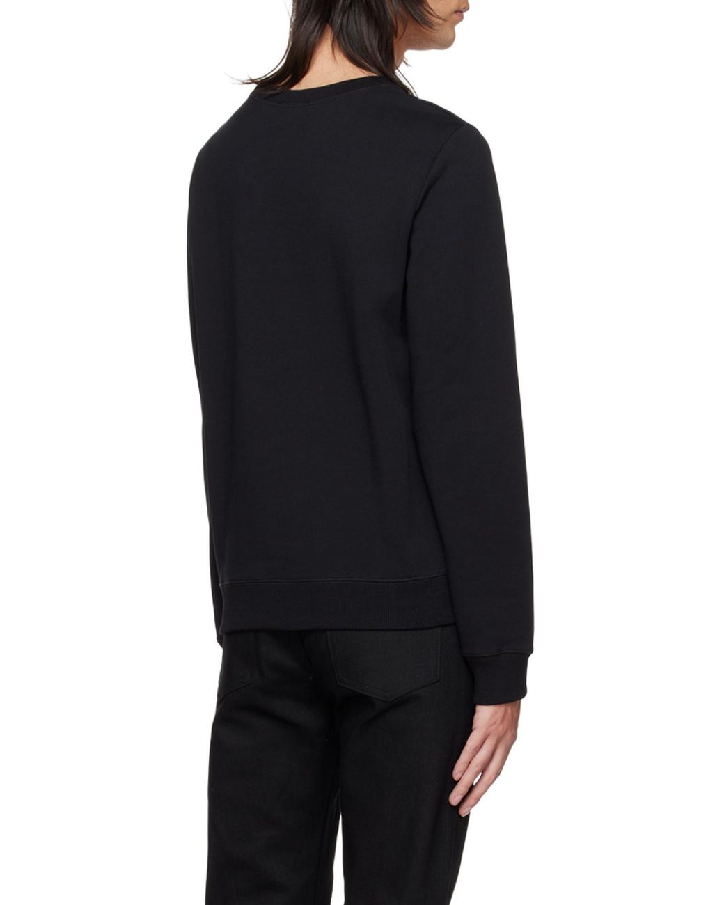 A.P.C. Black Logo Printed Crewneck Sweatshirt for men