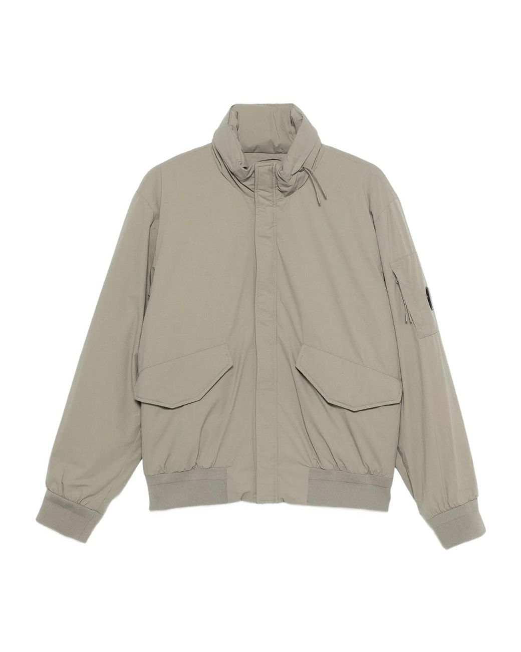 C P Company Gray Pro-Tek Hooded Bomber Padded Jacket for men