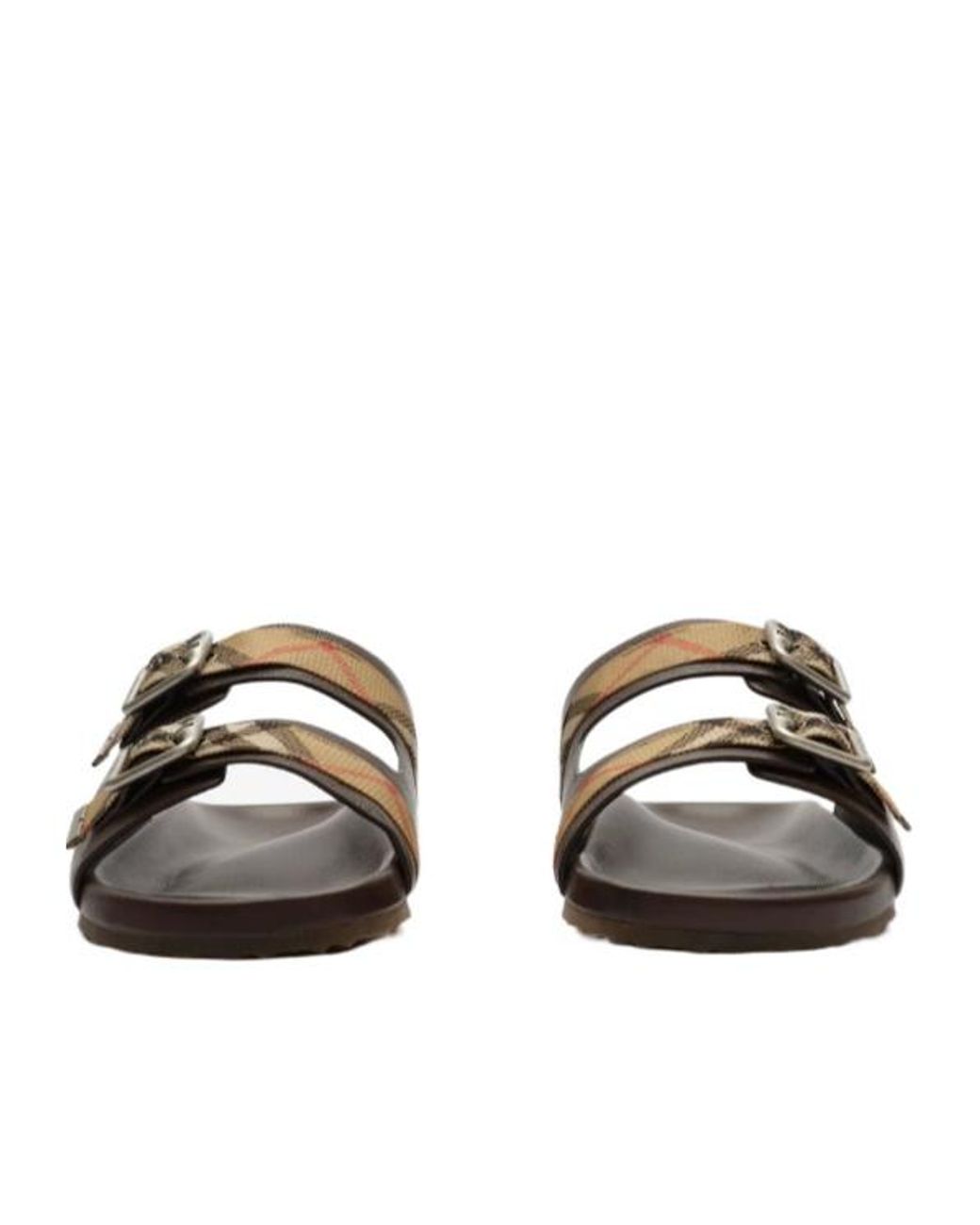 Burberry Brown Check Buckle Urchin Sandals for men
