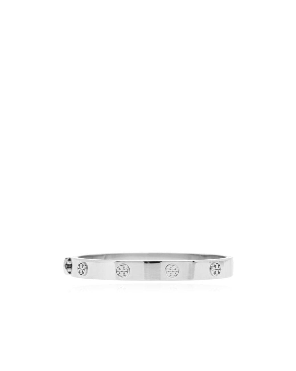 Tory Burch White Icon Hinge Bracelet