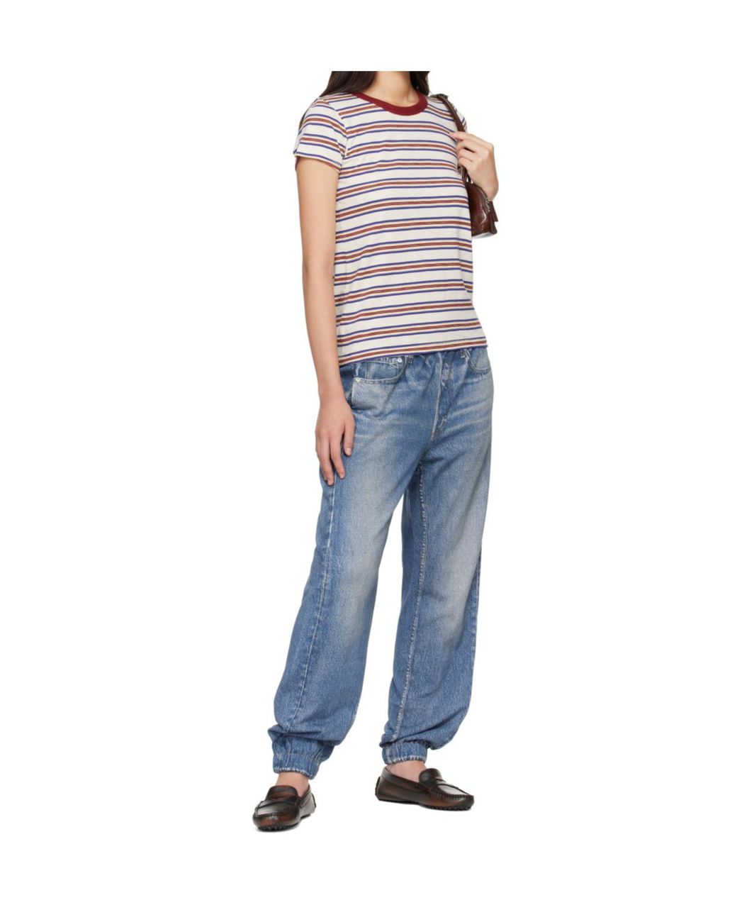 Rag & Bone Blue The Slub Striped T-Shirt