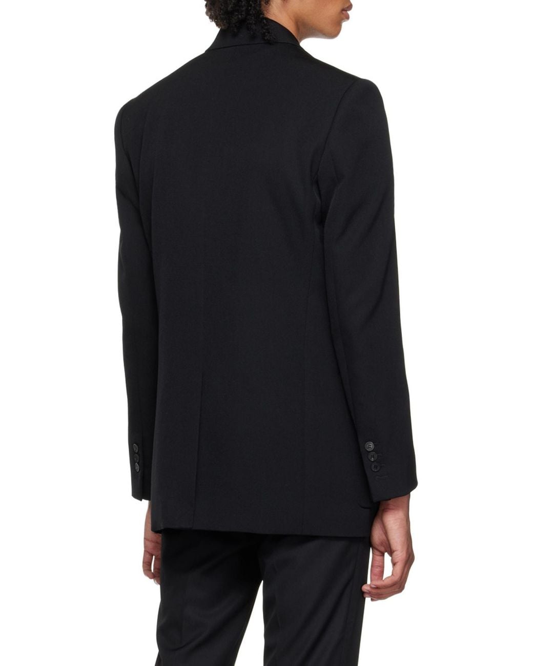 Balmain Black Double-Breasted Blazer for men