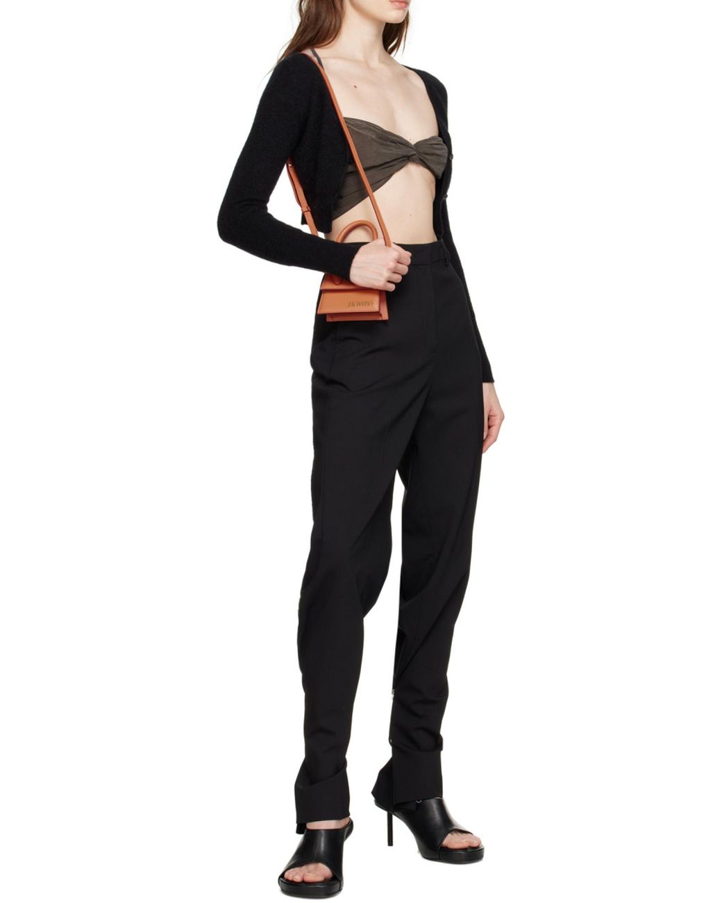 Jacquemus Brown Asymmetric Twisted Bandeau