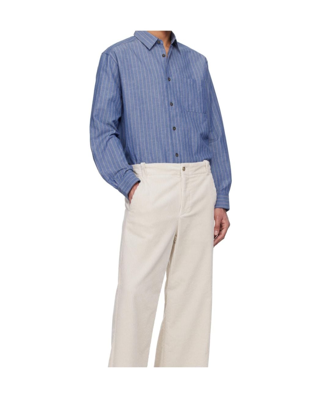 A.P.C. Blue Malo Striped Shirt for men