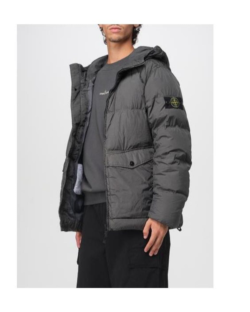 Stone Island Black Winter Jackets for men
