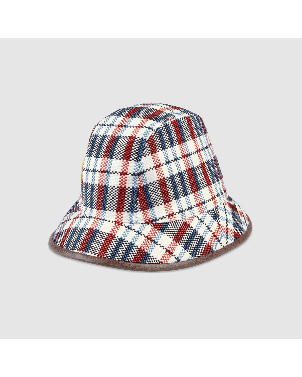 Gucci White Iccug Check-Print Fedora for men