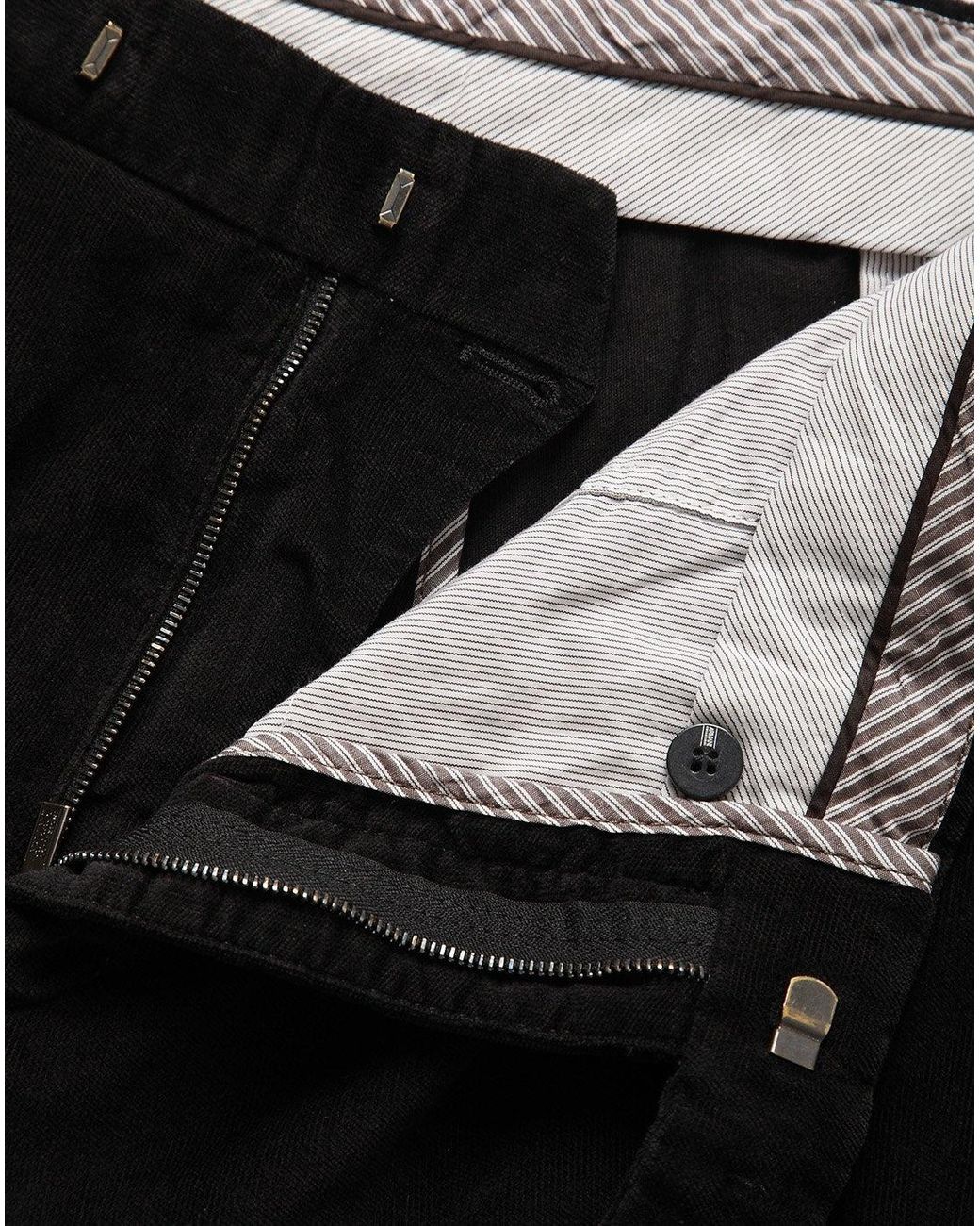 Armani Collezioni Black Straight Casual Pants for men