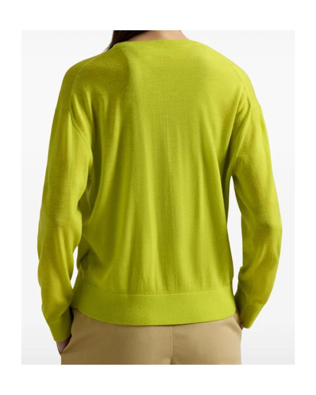 Polo Ralph Lauren Yellow Embroidered Merino Wool Sweater