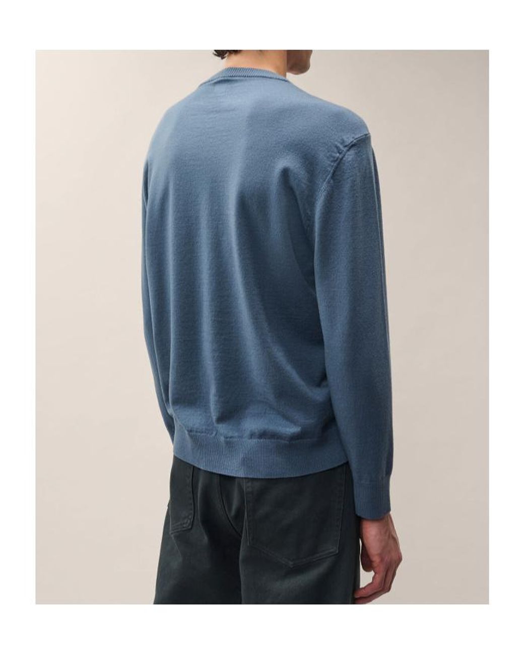 C P Company Blue Lens-Detail Crew-Neck Sweater for men
