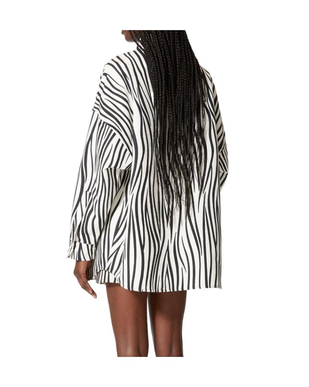 Valentino Black Faille Overshirt With Zebra 1966 Print