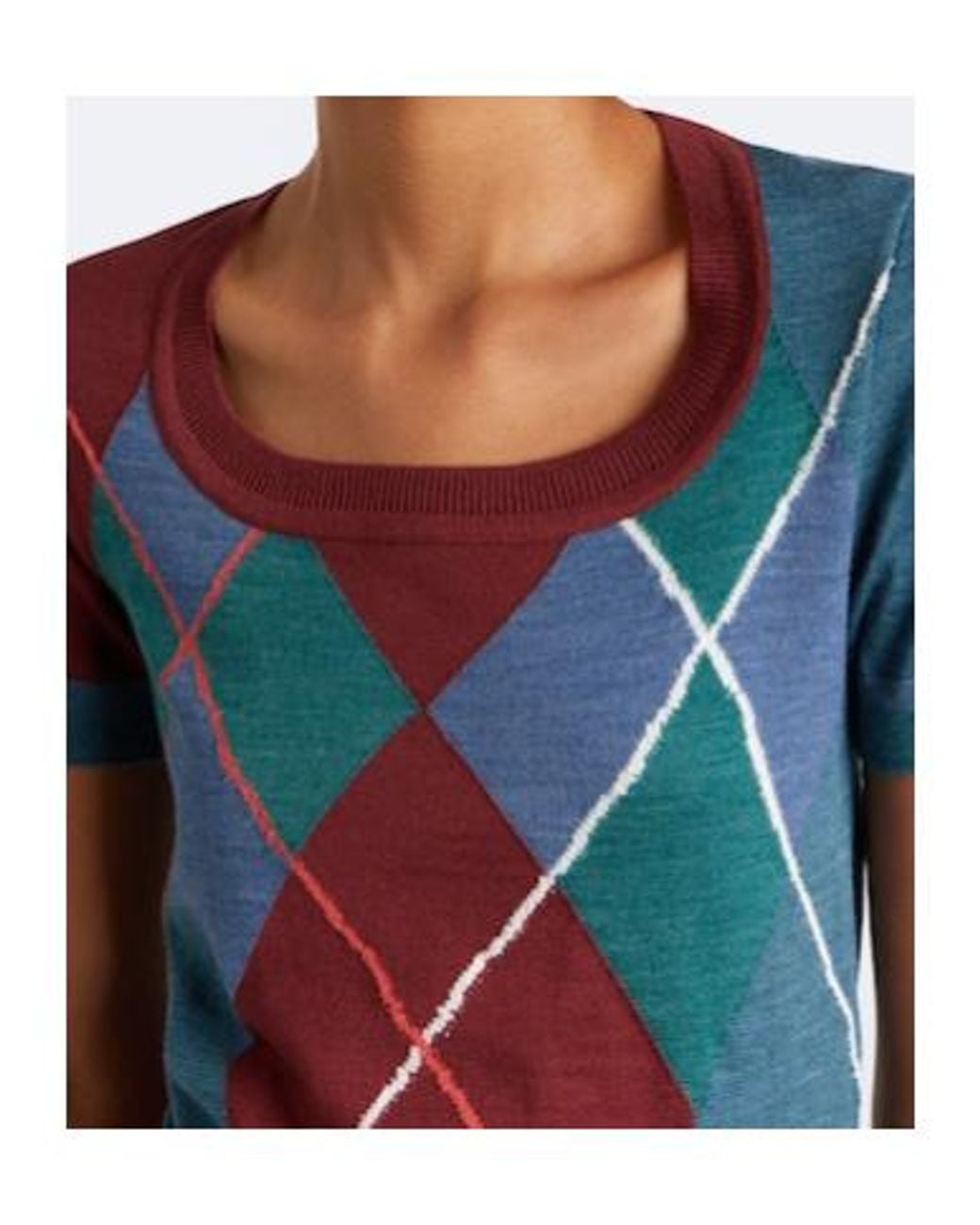 Vivienne Westwood Blue Argyle Wool And Cotton Sweater