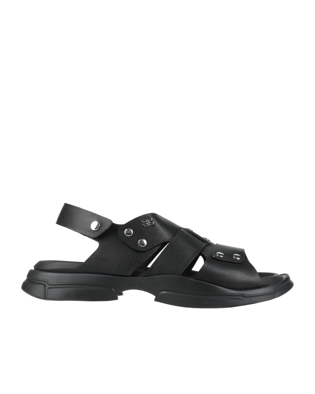 Ganni Black Simple Open-Heeled Sandals