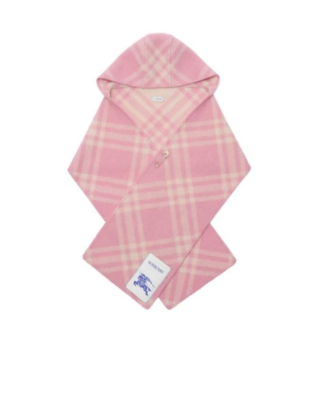 Burberry Pink Check Hooded Scarf