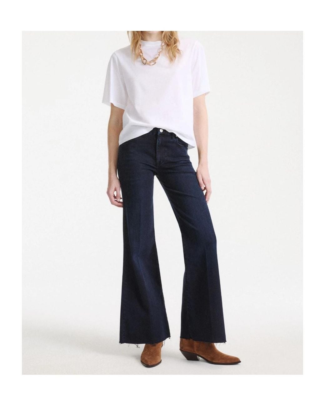 Marella Blue Cropped Wide-Leg Jeans