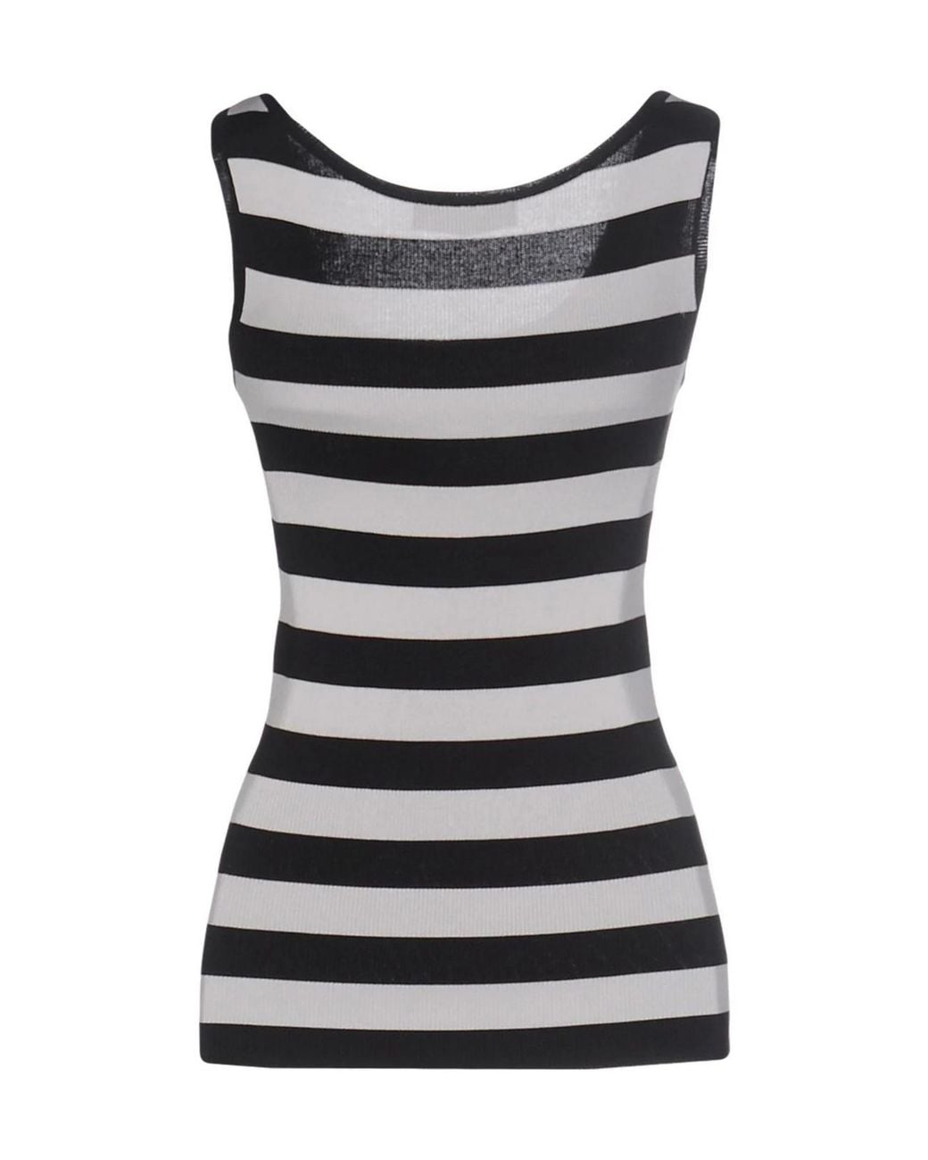 Dolce & Gabbana Black Striped Silk Tops
