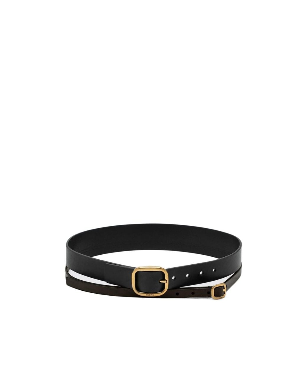 Loewe White Buckled Layered Belt