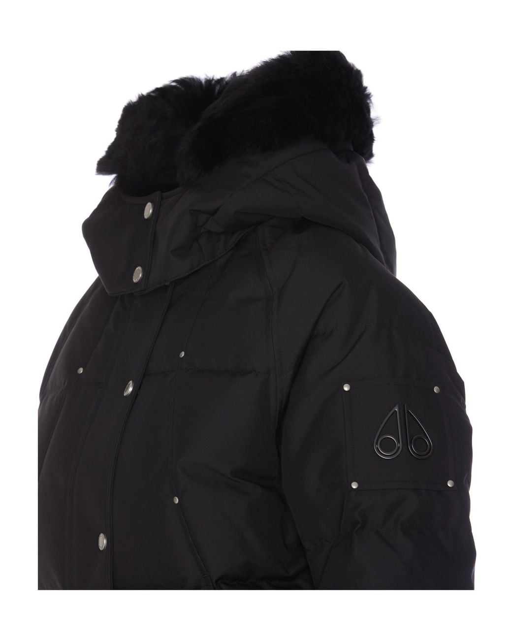 Moose Knuckles Black Long-Sleeved Hooded Cotton-Padded Suit